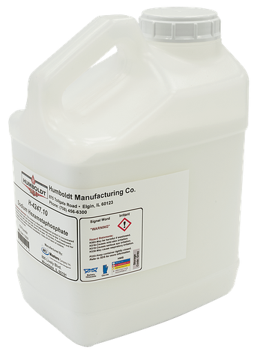 [H-4247.10] Hexametafosfato de sodio, envase de 4,5 kg (10 lb).