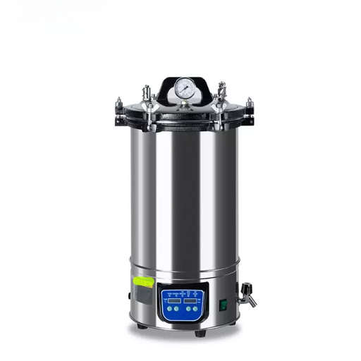Esterilizador a vapor de presion portatil 18 L con control de temperatura y display digital