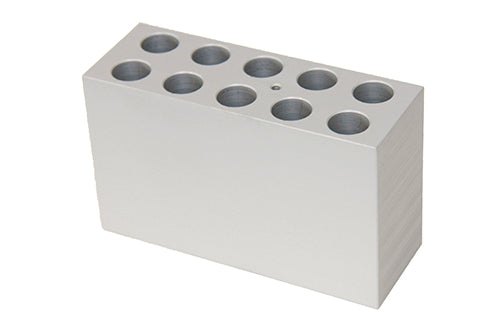 [QB-17H] Interchangeable block for QBD & QBH extra deep block, for 10 x Ø 17mm Falcon tubes, holes 75mm deep