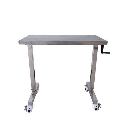 [B2-01-012236] Mesa elevadora de acero inoxidable con manivela manual