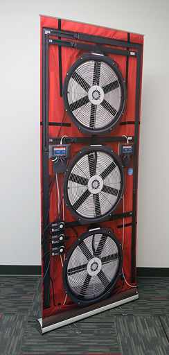 [TSABDROLL3H] Banner Gráfico Enrollable Blower Door de Tres Ventiladores
