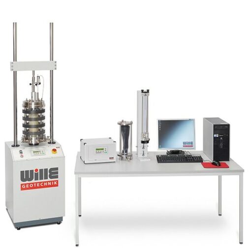 combined electromechanical servo pneumatic cyclic triaxial testing system