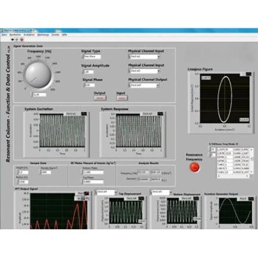 resonant column device software screenshot