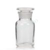 Botella de reactivo, boca ancha de vidrio transparente con vidrio esmerilado o tapón de plástico 1 Boca Ancha