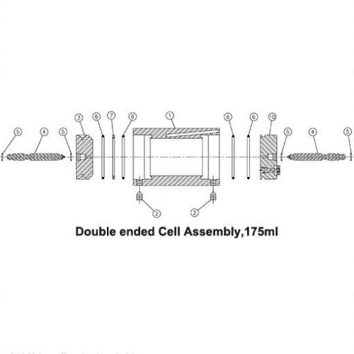 HTHP Double ended Cell Assembly 175ml B-01-16-02-14-0100